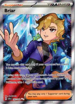 Briar 163/142 SV07: Stellar Crown Ultra Rare Full Art NM Holo Pokemon TCG - Image 1