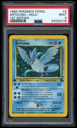 Articuno 2/62 1st Edition Holo Fossil PSA 9 - Pokemon Card - Image 1