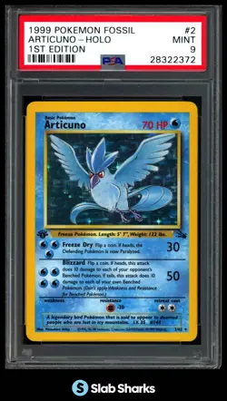 1999 POKEMON FOSSIL #2/62 ARTICUNO HOLO 1ST EDITION PSA 9 - Image 1