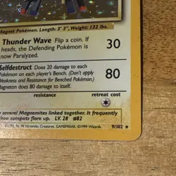 Magneton 9/102 Pokemon Card Holo WOTC Base Set - Image 4