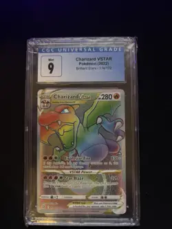 Charizard VSTAR Rainbow Rare 174/172 Brilliant Stars CGC 9 Mint Pokemon Card - Image 1