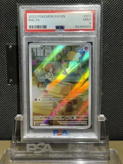Pokemon TCG Ralts Scarlet & Violet Base Set Holo Illustration Card 211/198 PSA 9 - Image 1