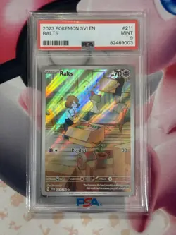 Pokemon TCG Ralts Scarlet & Violet Base Set Holo Illustration Card 211/198 PSA 9 - Image 3