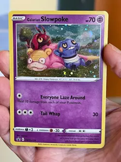 POKEMON GALARIAN SLOWPOKE SWSH126 PROMO BLACK STAR COSMOS HOLOFOIL NM CARD - Image 1
