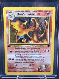 Blaine's Charizard 2/132 Gym Challenge Holo First Edition Pokemon Card - Image 1
