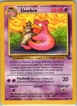 Slowbro 43/62 Non Holo Fossil - Pokemon Card - NM - Image 1