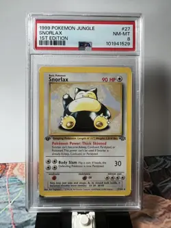 Pokemon TCG Jungle 1st Edition Snorlax #27/64 Rare PSA 8 NM-MT - Image 1