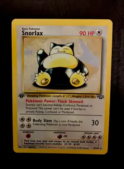 Pokemon TCG Snorlax Jungle Card 27/64 1st Edition Rare, Near Mint/Mint - Image 1
