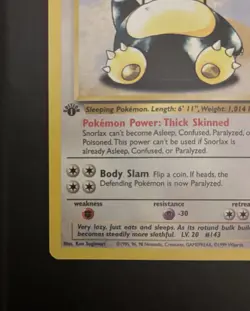 Pokemon TCG Snorlax Jungle Card 27/64 1st Edition Rare, Near Mint/Mint - Image 5