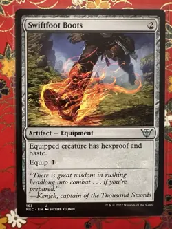 Swiftfoot Boots Commander: Kamigawa: Neon Dynasty Regular - Image 1