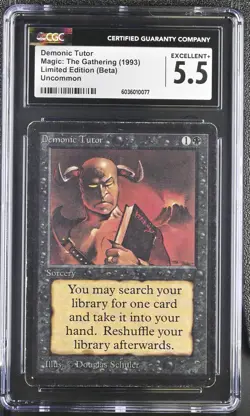 MTG Demonic Tutor Limited Edition (Beta) Excellent +CGC 5.5 - Image 1