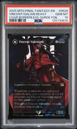 Vincent Valentine (Borderless Surge Foil) - #528 - Final Fantasy - PSA 10 - Image 3