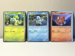 Bulbasaur Charmander Squirtle Pokemon Cards Cosmos Promo Set 046 047 048 NM 151 - Image 1
