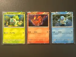 Bulbasaur Charmander Squirtle Pokemon Cards Cosmos Promo Set 046 047 048 NM 151 - Image 1
