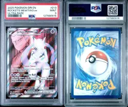 Pokemon TCG Team Rocket's Mewtwo ex 213/182 Sv10: Destined Rivals Holo PSA 9 - Image 1