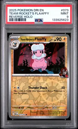 2025 POKEMON DRI EN-DESTINED RIVALS REVERSE HOLO TEAM ROCKET'S FLAAFFY PSA 9 - Image 1