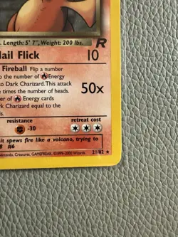 Dark Charizard-21/82-NON-HOLO-Pokemon Team Rocket Unlimited Rare Card WOTC MP - Image 5