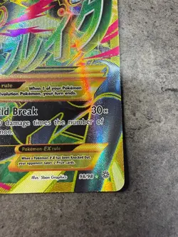 2015 Pokemon XY Ancient Origins M Mega Rayquaza EX 98/98 Full Art Holo Rare - Image 5