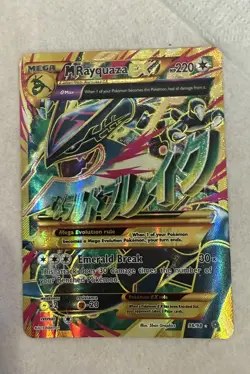 2015 Pokemon XY Ancient Origins M Mega Rayquaza EX 98/98 Full Art Holo Foil Rare - Image 1