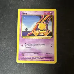 Abra 43/102 Base Set Common Pokemon Card Unlimited Edition WOTC D53 - Image 1