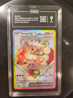 TAG 9 MINT Eevee EX 174 Prismatic Evolutions Pokemon Promo - Image 1
