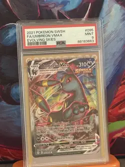 POKEMON TCG UMBREON VMAX Holo Ultra Rare Full Art Evolving Skies 95/203 PSA 9 MT - Image 1