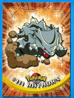 2000 Topps Pokemon TV Animation Edition Rhyhorn #111 Blue Topps Logo NM-MT - Image 1
