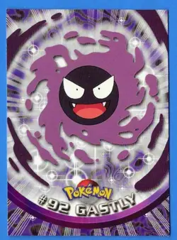 2000 Topps Pokemon TV Animation Edition Gastly #92 Blue Topps Logo - Image 3