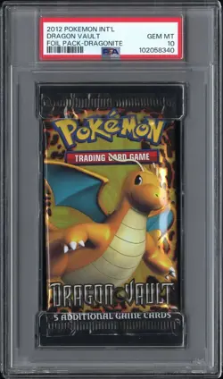 2012 Pokemon Int'l Dragon Vault Dragonite PSA 10 Foil Booster Pack GEM MINT Pop3 - Image 1