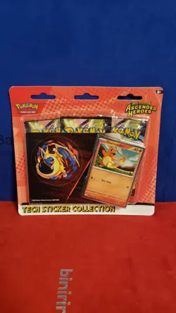 Pokemon Ascended Heros Tech Sticker Collection 3 Booster Packs Charmander - Image 1