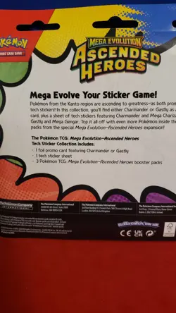 Pokemon Ascended Heros Tech Sticker Collection 3 Booster Packs Charmander - Image 2