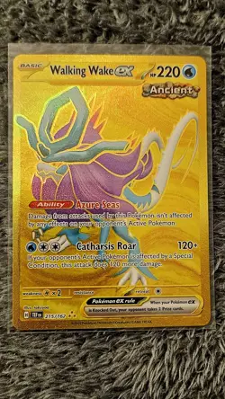 Walking Wake EX 215/162 SV05 Temporal Forces Gold Hyper Rare Pokemon TCG NM - Image 1