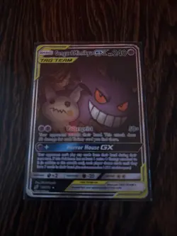 Pokemon TCG Gengar & Mimikyu GX Holo Ultra Rare Damaged Condition - Image 1