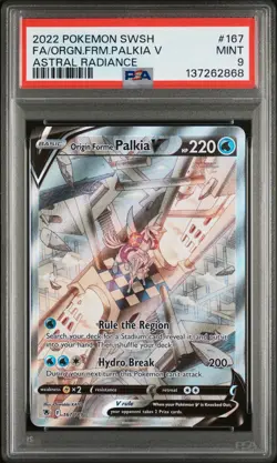 Pokemon Origin Forme Palkia V #167 Astral Radiance Full Art Holo PSA 9 2022 - Image 1