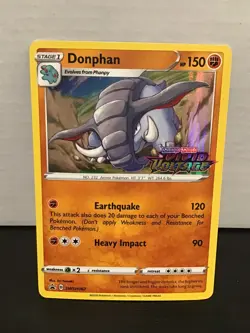 Donphan SWSH067 Pokemon Vivid Voltage Pre-Release Black Star Promo Holo Stamped - Image 1