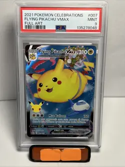 2021 Pokemon Celebrations 007 Flying Pikachu VMAX Full Art PSA 9 - Image 1