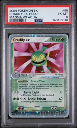 Cradily EX Holo 90/95 Team Magma Vs Team Aqua 2004 Pokemon PSA 6 - Image 1