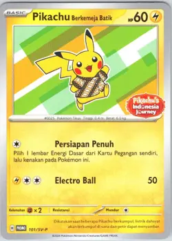 Pokemon TCG Indonesian Pikachu Berkemeja Batik 101/SV-P - Image 1