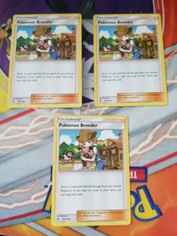 X3 Pokemon TCG - Pokemon Breeder - Sun & Moon Shining Legends 63/73 Uncommon NM - Image 1