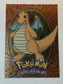 1999 Topps Pokemon Movie Edition #E12 Dragonite Silver Foil Black Logo (B) - Image 1