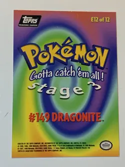 1999 Topps Pokemon Movie Edition #E12 Dragonite Silver Foil Black Logo (B) - Image 2