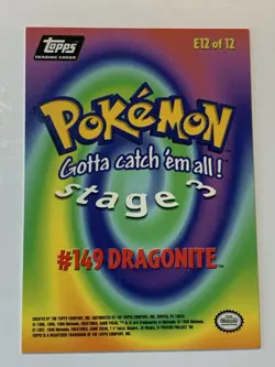 1999 Topps Pokemon Movie Edition #E12 Dragonite Black (B Logo FREE COMBINED SHIP - Image 2