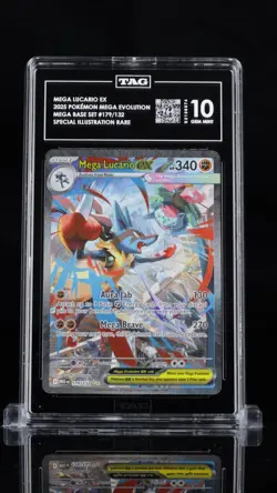 TAG 10 - Mega Lucario ex 179/132 SIR - Pokemon Mega Evolution Base Set Gem Mint - Image 1