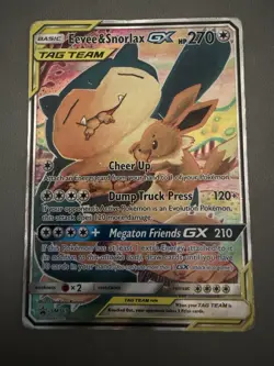 Pokemon TCG 2019 Eevee & Snorlax GX SM169 SM Promos Holo Card - Image 1