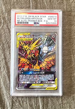 Pokemon Moltres & Zapdos & Articuno GX Hidden Fates ETB FA Promo SM210 PSA 10 - Image 1