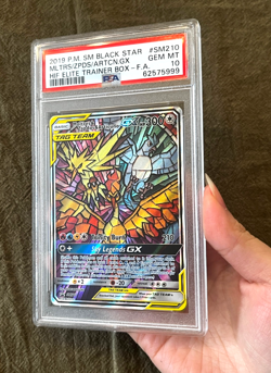 Pokemon Moltres & Zapdos & Articuno GX Hidden Fates ETB FA Promo SM210 PSA 10 - Image 2