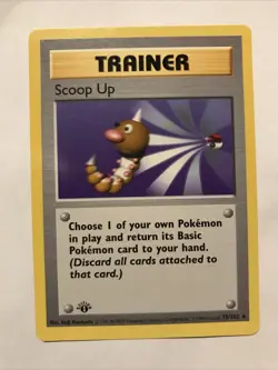Scoop Up Pokemon TCG Trainer Base Set 78/102 1st Edition Shadowless Rare Card - Image 1