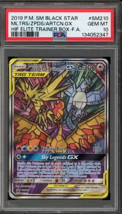 Pokemon Moltres & Zapdos & Articuno GX Hidden Fates ETB FA Promo SM210 PSA 10 - Image 1