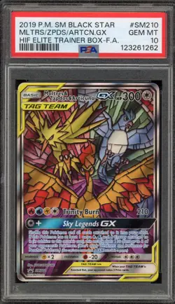 Pokemon Moltres & Zapdos & Articuno GX Hidden Fates ETB FA Promo SM210 PSA 10 - Image 1