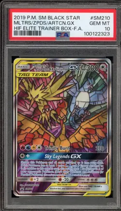 Pokemon Moltres & Zapdos & Articuno GX Hidden Fates ETB FA Promo SM210 PSA 10 - Image 1